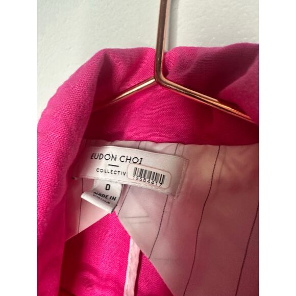 EUDON CHOI Collective Hot Pink Oversized Side Cutout Ring Blazer Coat Size 0 - Picture 8 of 11